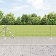 vidaXL Euro Stängsel med 13 Flänsade Stolpar 0.4x25 m Galvaniserat Stå...