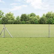 vidaXL Svetsad tråd stängsel med 13 stolpar 0.6x50 m Galvaniserat stål