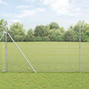 vidaXL Svetsat Trådstängsel med 13 stolpar 1,5x50 m Galvaniserad stål