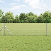 vidaXL svetsat trådstängsel med 13 stolpar 0.4x100 m galvaniserat stål