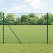 vidaXL svetsat trådstängsel med 7 stolpar Grön 1.6x10 m Stål
