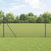 vidaXL Grå Stängselstolpe Set 2 st Grå Metall 10 x 1 m Hållbar