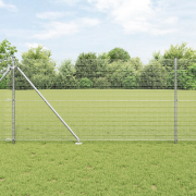 vidaXL Svetsad Tråd Stängsel med 7 Spik Stänger 1,2x10 m Galvaniserad ...