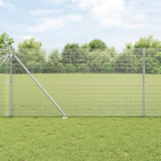 vidaXL Svetsat Trådstängsel med 7 Spikposter 10 x 1.4 m Galvaniserat S...
