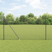 vidaXL Svetsad Trådgärd med 13 Spikpåsar Grå 1.5x25 m Stål