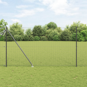 vidaXL svetsat trådstaket med 13 spikposter Grå 1,6x25 m Stål