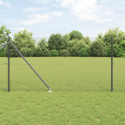 vidaXL viktråd staket med 13 spikposter Grå 1x50 m Stål