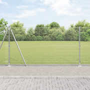 vidaXL Svetsat Trådstängsel med 13 flänsade stolpar 1,2x25 m Galvanise...