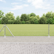 vidaXL Svetsat Trådstängsel med 13 Flansade Stolpar 0.6x50 m Galvanise...