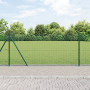 vidaXL Svetsat Trådstängsel med 13 Flänsade Stolpar Grön 0.8x100 m Stå...