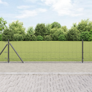 vidaXL Stängselpost Set 2-pack Grå Stål 10 x 0.5 m Tålig Rektangulär