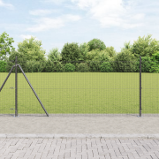 vidaXL Stolpset Set om 2 Grå Metall 10 x 1 m Hållbar Stolpe
