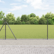 vidaXL Hexagon Staket Grå 0,8x10 m Stål