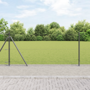 vidaXL Hexagonstaket med 11 Flangade Stolpar 1x25 m Galvaniserat Stål