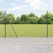 vidaXL Hexagonstängsel Grå 1,6x50 m Stål