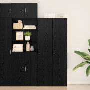vidaXL Högskåp Svart ek 40x42.5x185 cm Konstruerat trä