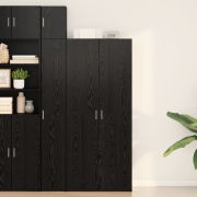 vidaXL Högskåp Svart Ek 40x42.5x185 cm Konstruerat Trä