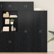 vidaXL Förvaringsskåp Svart Ek 70x42.5x225 cm Konstruerat Trä