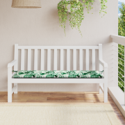 vidaXL Dyna för trädgårdsbänk bladmönster 200x50x4 cm oxfordtyg
