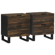 vidaXL Sängbord - 2 delar, 40x33.5x46 cm, Tillverkade av massivt mango...