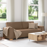 vidaXL 3-sitssoffa brun 180 cm tyg