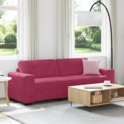 vidaXL 3-sits soffa i vinröd sammet, 180 cm