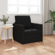 vidaXL Golvsoffa Säng 2-i-1 Svart 74x77x81 cm Tyg