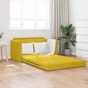 vidaXL Golvsoffa Bädd 2-i-1 Gul 124x204x61 cm Sammet