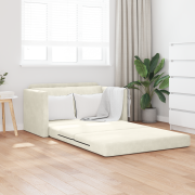 vidaXL Golvsoffa Bed 2-i-1 Kräm 124x204x61 cm Sammet