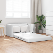 vidaXL Golvsoffa Säng 2-i-1 Vit 124x71x78 cm Konstläder