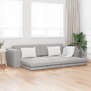 vidaXL Golvsoffa 2-i-1 Cloud Grey 245x150x60.5 cm Tyg