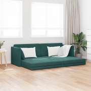 vidaXL Golvsängsoffa 2-i-1 Mörkgrön 213x144x60 cm