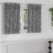 vidaXL Sammetsgardiner 2 st med öglor Grå 140x140 cm