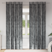 vidaXL Sammet Gardiner 2 stycken med Öglor Grå 245x140 cm