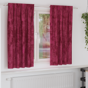 vidaXL Sammetsgardiner 2 st med Öglor Vinröd 175x140 cm