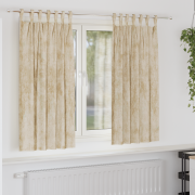 vidaXL Sammetsgardiner 2 st med öljett Grädde 175x140 cm