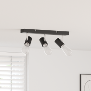 vidaXL Takspotlight 3 Vägar Justerbar Svart E27