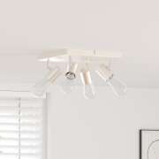 vidaXL Takspotlight 4-vägs Justerbar Borstad Nickel E27