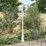 vidaXL Trädgårdslampa Stativ 3-Lampa E27 Vit 235 cm Aluminium