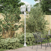 vidaXL Trädgårdslampa 3-lampor E27 Vit 220 cm Aluminium