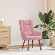 vidaXL Avkopplande Stol Rosa Sammet