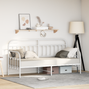 vidaXL Sängram Vit 80x200 cm i Stål