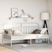 vidaXL Dagbädd Ram Vit 107x203 cm Stål