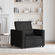 vidaXL 3-i-1 Enkelsängsoffa Konvertibel Svart Tyg