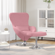 vidaXL Äggstol med Fotpall Rosa Sammet
