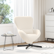 vidaXL Äggstol Creme Curly Ull-liknande Tyg