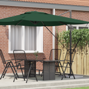 vidaXL Cantilever Roma Parasol Grön 286x285x265 cm Aluminium