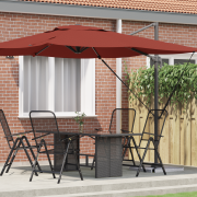 vidaXL Uteplatsparaply Terrakotta Polyester Stor Justerbara armstöd