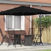 vidaXL Cantilever Paraply Svart Polyester duk med metallram Stor