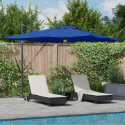 vidaXL Kantilever Roma Parasoll med LED-lampor Azurblå 286x285x270 cm ...
